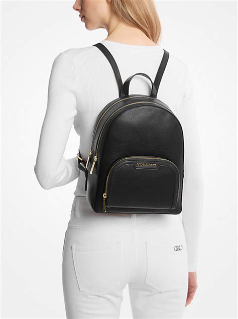 michael kors jaycee large|Jaycee Large Pebbled Leather Backpack .